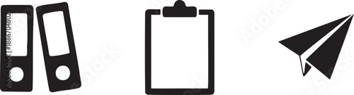 Office Document Icons Set for Paperwork and Files