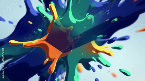 Abstract colorful splash illustration on white background modern design