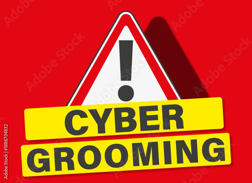 Warndreieck, Cybergrooming, Vektorzeichnung