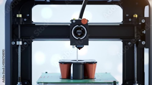 3 d printer in action producing objects in a modern technological environment