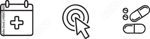 Medical Accessibility Icons Set for Healthcare and Hospital