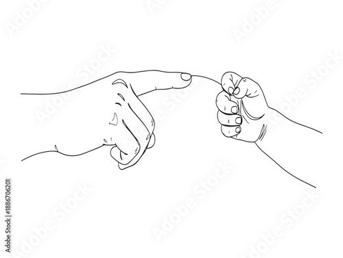 Sketch of a hand gently holding a small bird representing freedom nature and delicate life