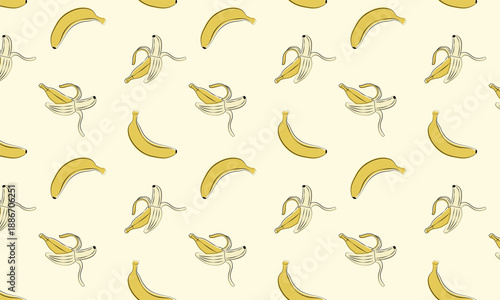 seamless pattern with yellow bananas