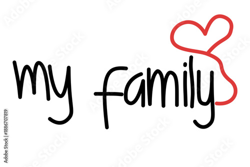 My Family Handwritten Typography