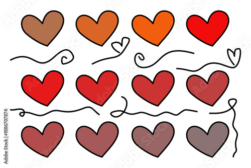 Hand Drawn Colorful Heart Pattern