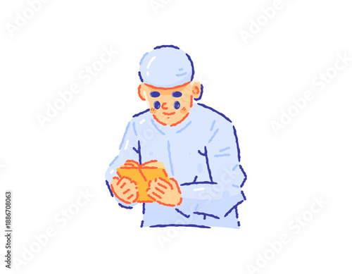 Illustration of a boy learning to read the Quran, reading a book. Wearing a songkok and a koko shirt. Muslim child. A cute, handsome, and funny male character. Flat design, outline, crayon style