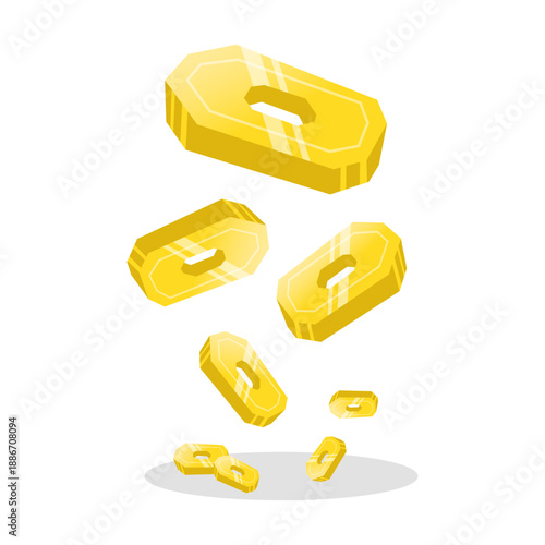 Falling coin vector illustration