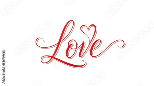Elegant Love Calligraphy Script with Heart Design