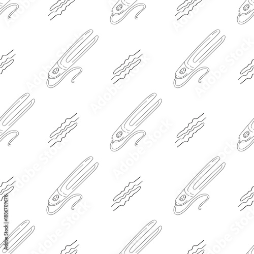 barbershop icon seamless pattern in doodle style