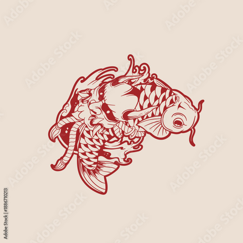 Free Vector | Flat design koi fish logo design	