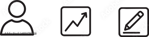 Profile Analytics Icons Set for User Data Tracking