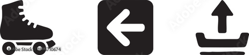 Recreation Export Icons Roller Skate and Upload Arrow