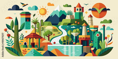 Nature-Inspired 3D Collage
