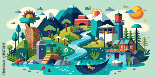 Nature-Inspired 3D Collage
