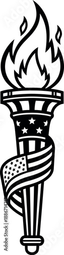 American freedom torch illustration