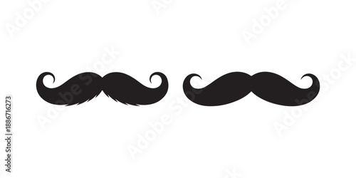 Classic Mustache Icon for Facial Hair or Fashion Illustrations