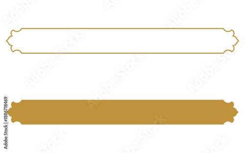 Islamic decorative ornamental title banner – Aesthetic Islamic decorative header in outline and solid variants, ideal for catalogs, greeting cards, and brand identities