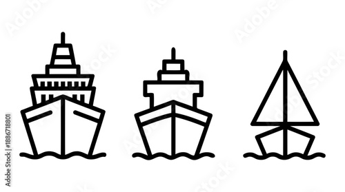 Find cruise ship icons vector design for travel agency logo and nautical themed graphic design projects online