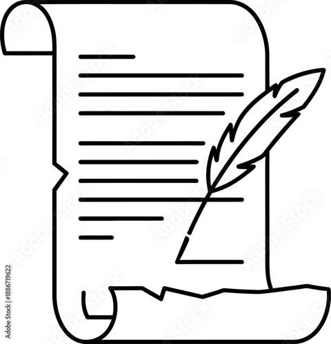 Historical freedom document icon