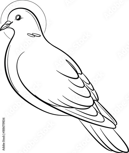 Freedom dove line art