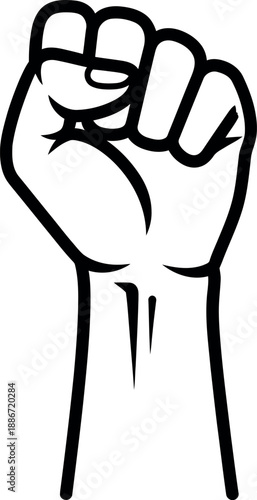 Raised fist symbol for national freedom day