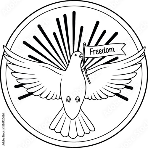 National freedom day dove illustration