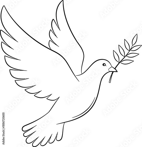 Dove and olive branch symbolizing freedom and peace
