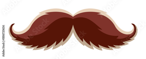 Gentleman mustaches sticker. Fake Mustache for male face mask isolated. Vector illustration