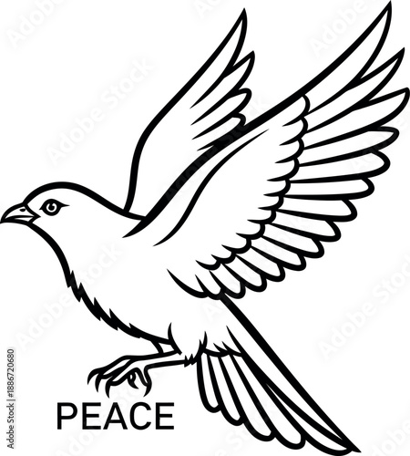 Peace dove symbol for national freedom day