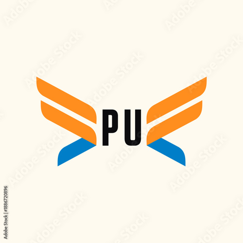 PU Initials Logo Business Template Vector icon