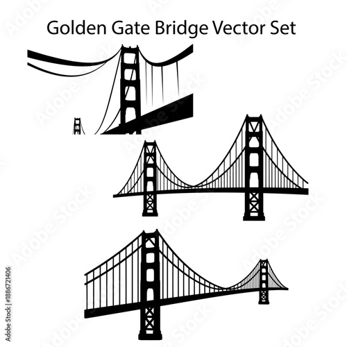 Golden Gate Bridge vector set bundle