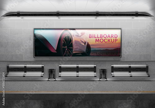 Subway Station Billboard Mockup