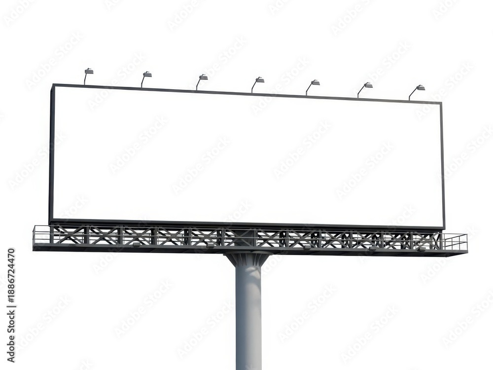 Obraz premium Empty billboard on highway overpass