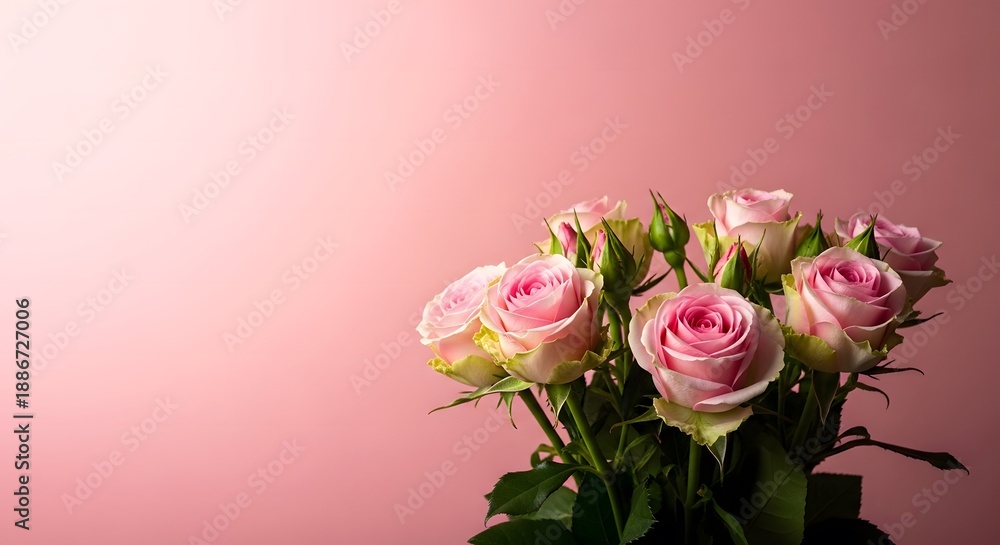 Fototapeta premium Beautiful pink roses bouquet for mother's day celebration and gift ideas
