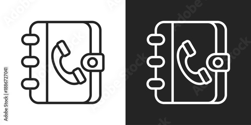 Address Icon In Black And White Line Style