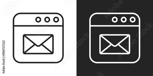 Webmail Icon In Black And White Line Style