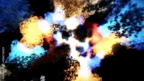 Abstract colorful cloud explosion background animation graphic design elements