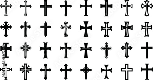 Easter sunday crosses collection christian symbolism on holy day