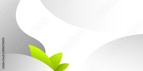 Abstract Green and white wave shapes modern banner background. Suit for template business, website, flyer,poster, cover, header, wallpaper. vector design