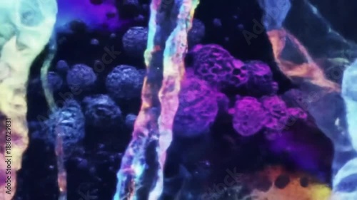 Abstract colorful fluid forms flowing with dynamic shapes and lights