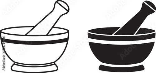 Mortar and pestle illustration