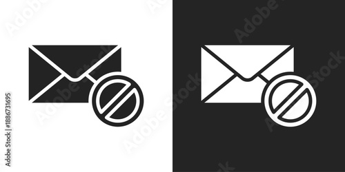 Blocked Sender Icon In Black And White Glyph Style