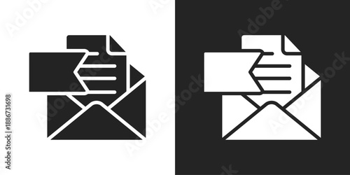 Flagged Emails Icon In Black And White Glyph Style