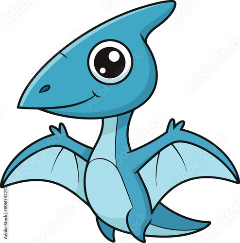 A cartoon lizard with large eyes and wings is depicted in a simple illustration style, viewed from the side.