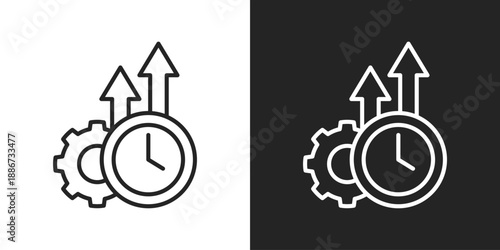 Productivity Icon In Black And White Line Style