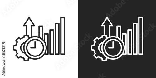 Time Icon In Black And White Line Style