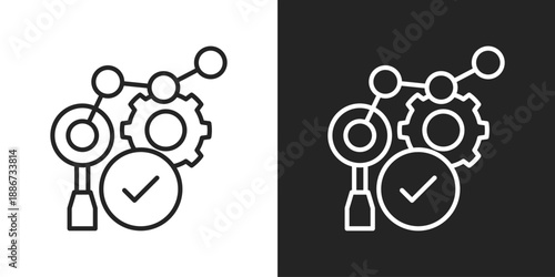 Analytics Icon In Black And White Line Style
