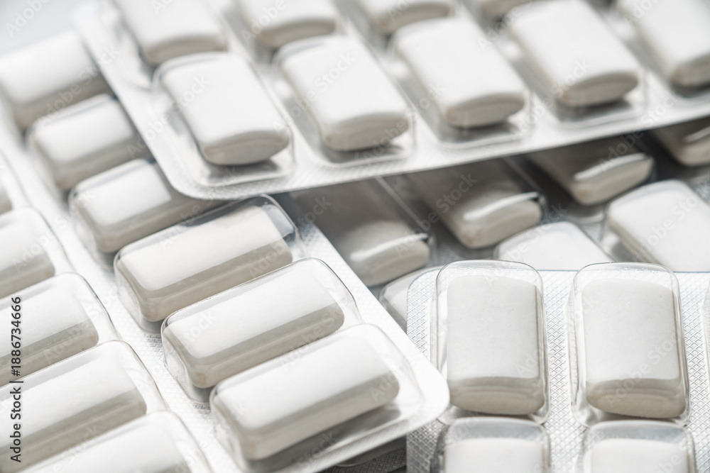 Fototapeta premium Chewing gum for smoking in a blister pack
