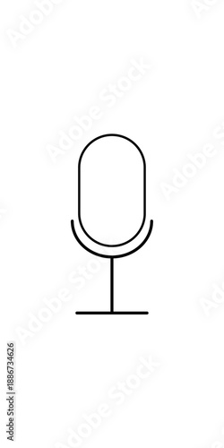 a minimalistic black and white illustration depicts a microphone with a speech bubble signifying voice typing technology high quality professional detailed modern