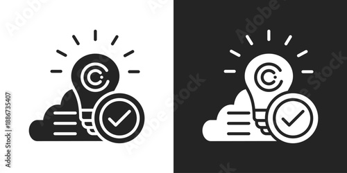 Solution Icon In Black And White Glyph Style